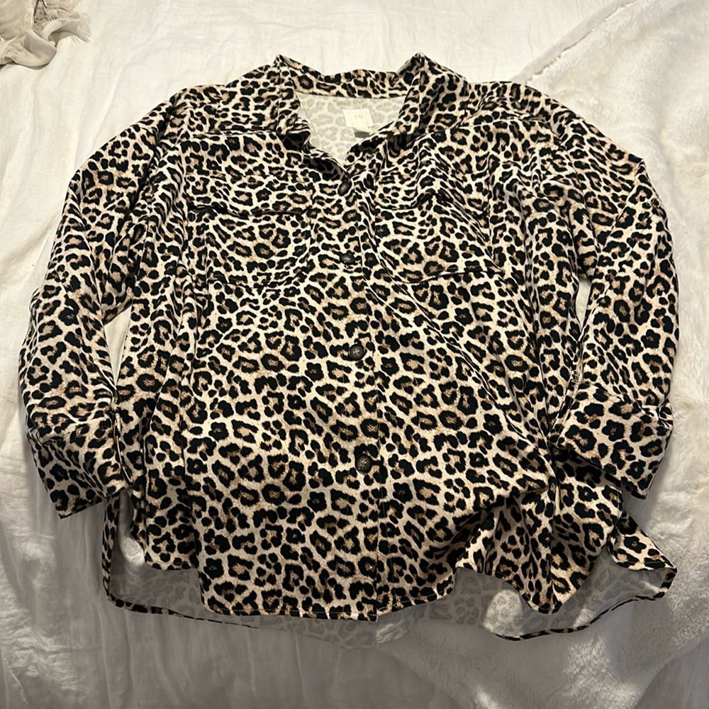 H&M leopard cheetah print shacket